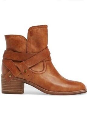 UGG Elora Brown Leather Ankle Boots Size 8.5 Western Boho Festival